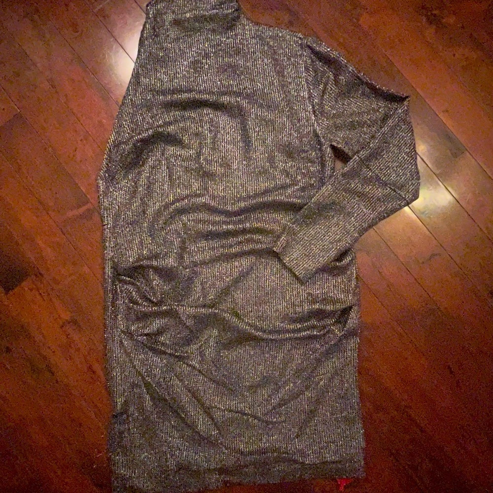 IRO silver lamé one sleeve dress
